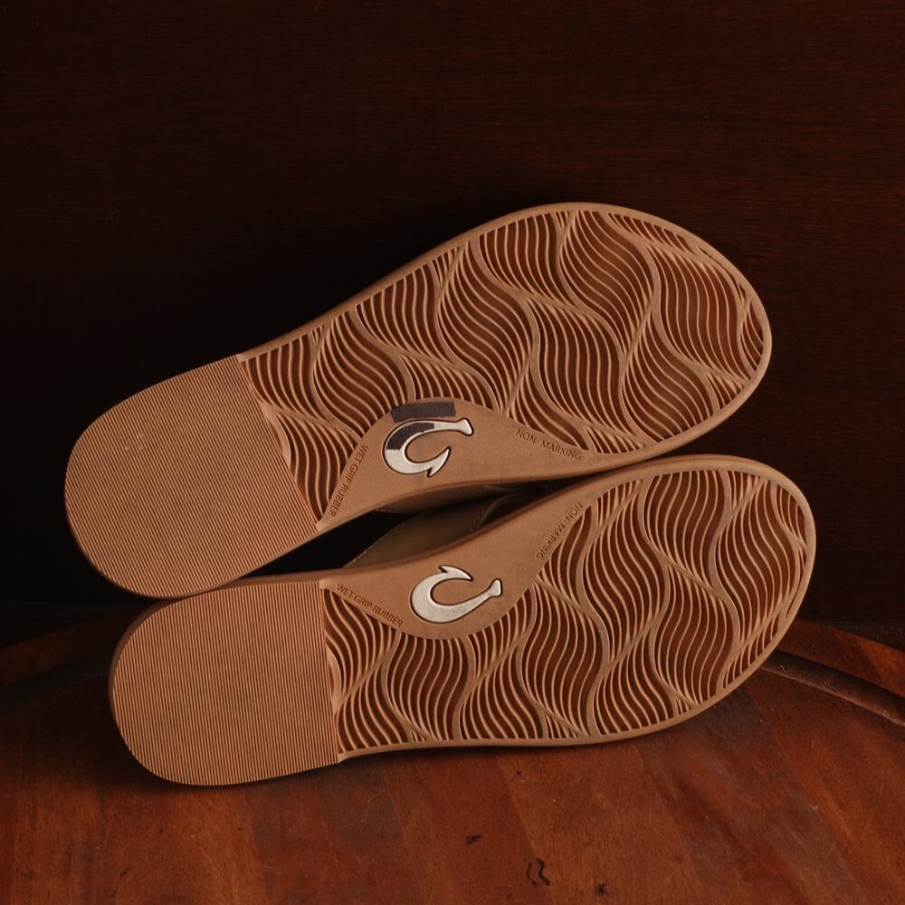 OluKai Sandals WMS SZ 6 Brown La'i Slide Slip On Shoes Coastal Comfort Vacation - Picture 10 of 12